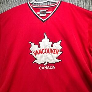 West Coast Vancouver Canada Hockey Jersey Red Mesh Embroidered Maple Leaf XL